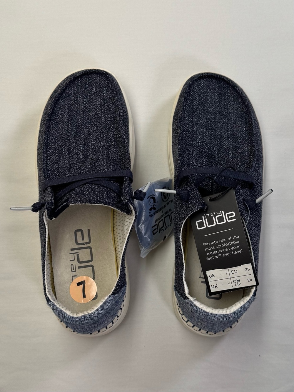 Hey Dude Women’s Size 7 Navy Blue Slip On Casual Shoes NWT